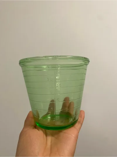 Vintage Green Uranium Glass Measuring Cup Kitchen Decor Glows