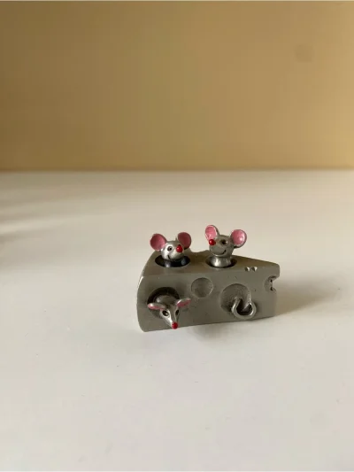 1983 Hudson Fine Pewter Mouse And Cheese