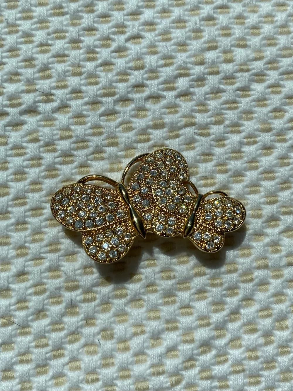 Napier Gold Crystal Butterfly Brooch - Elegant Women’S Jewelry