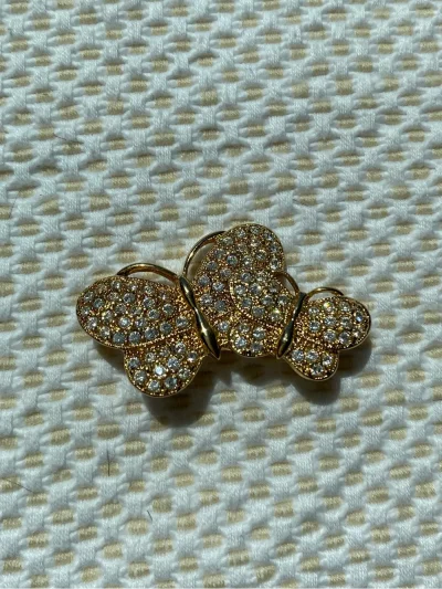 Napier Gold Crystal Butterfly Brooch - Elegant Women’S Jewelry