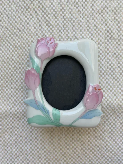 Japan Pink Tulip Ceramic Photo Frame