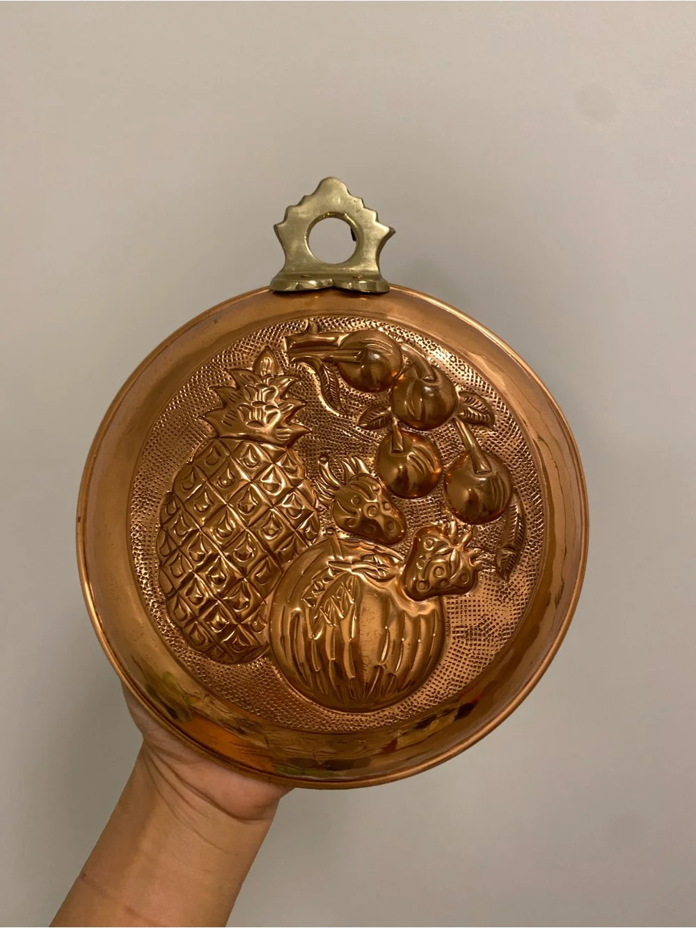 Stunning Copper Kitchen Mold With Fruit