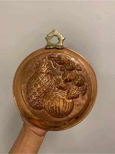 Stunning Copper Kitchen Mold With Fruit