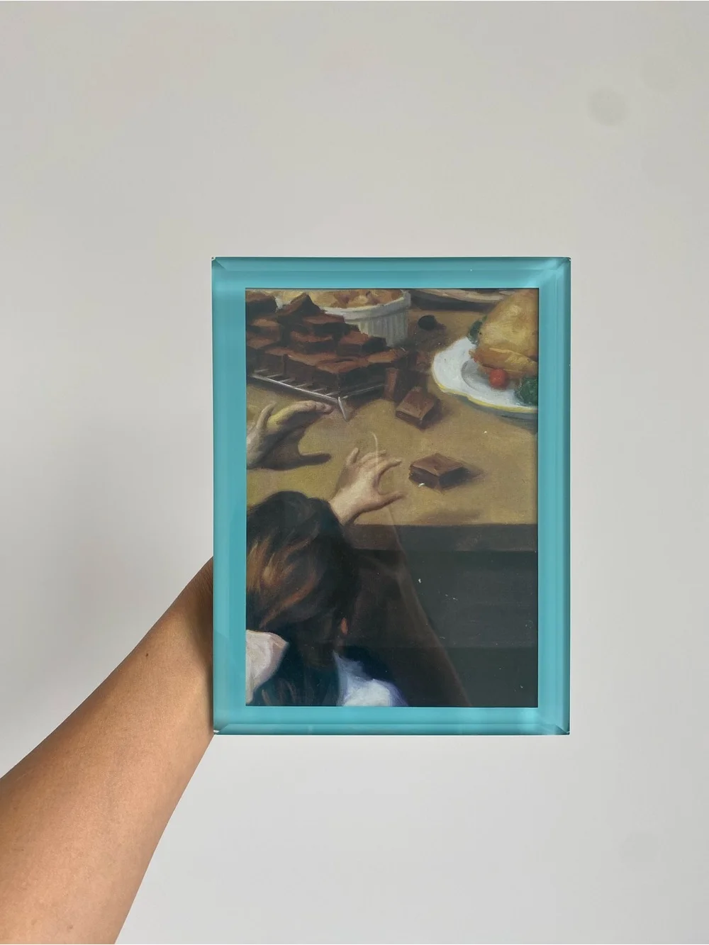 Turquoise Glass Framed Home Art Print -