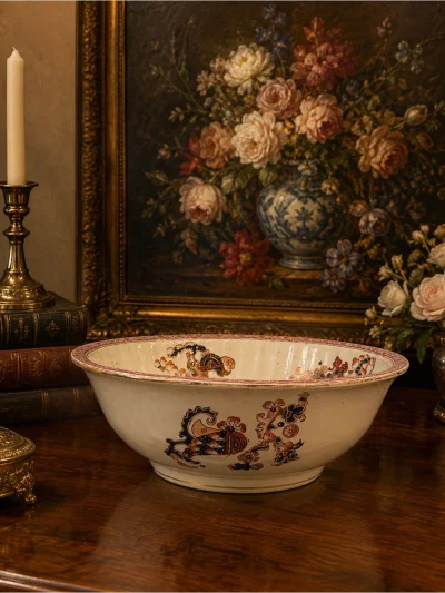 16” Antique Simon Fielding & Co. (Sf & Co.) Imari “Indian” Pattern Wash Basin