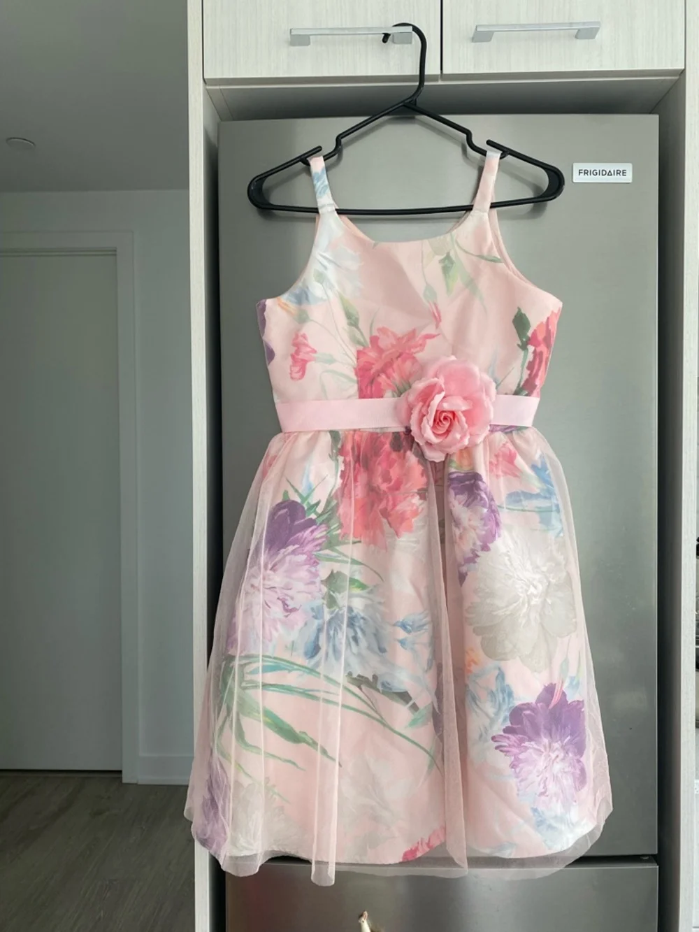 Brand New Beautiful Sweet Heart Rose Pink Floral Tulle Dress