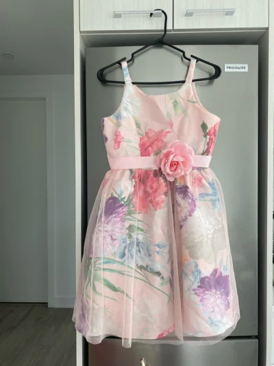 Brand New Beautiful Sweet Heart Rose Pink Floral Tulle Dress