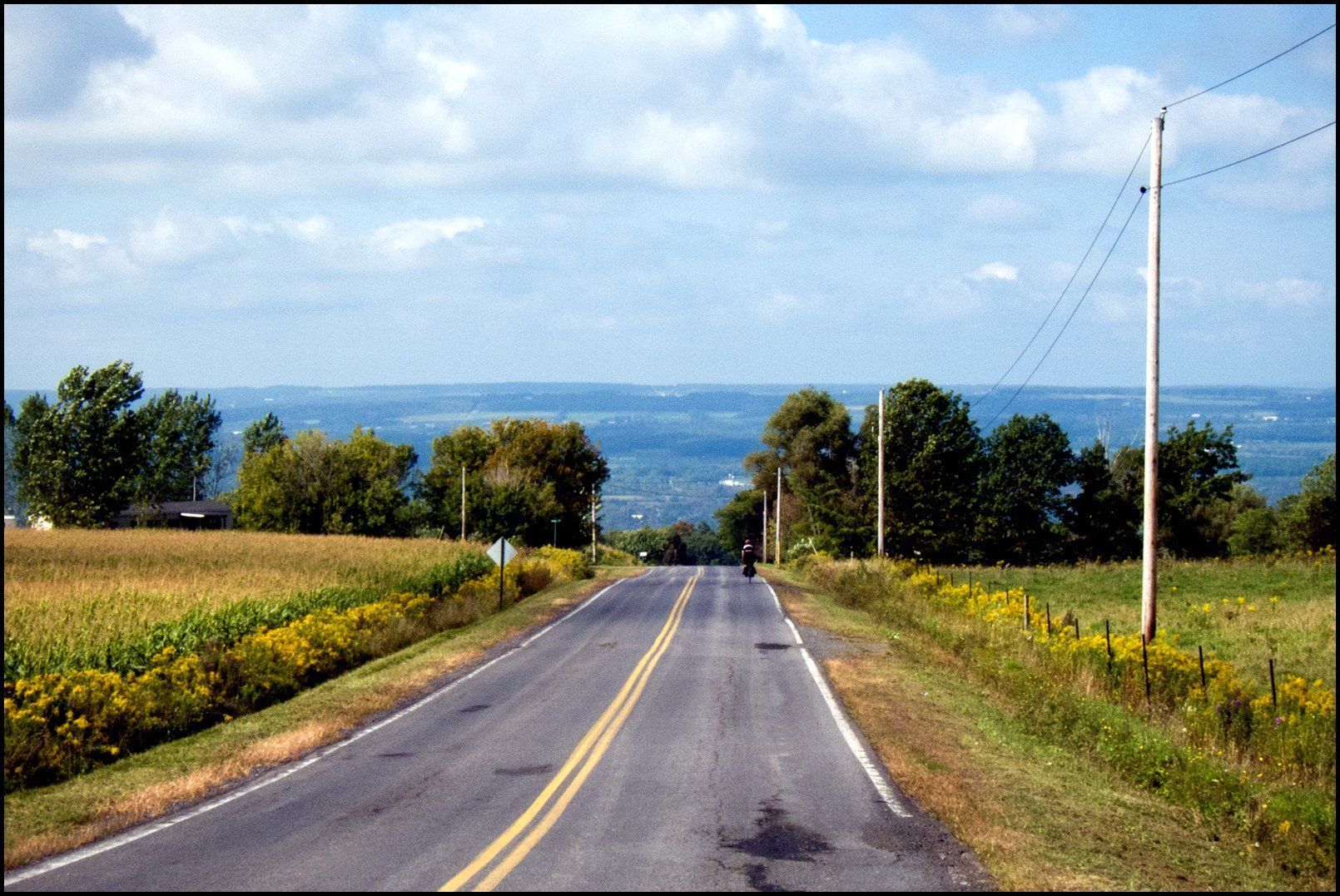 Riding toward the Seneca Lake wine trail