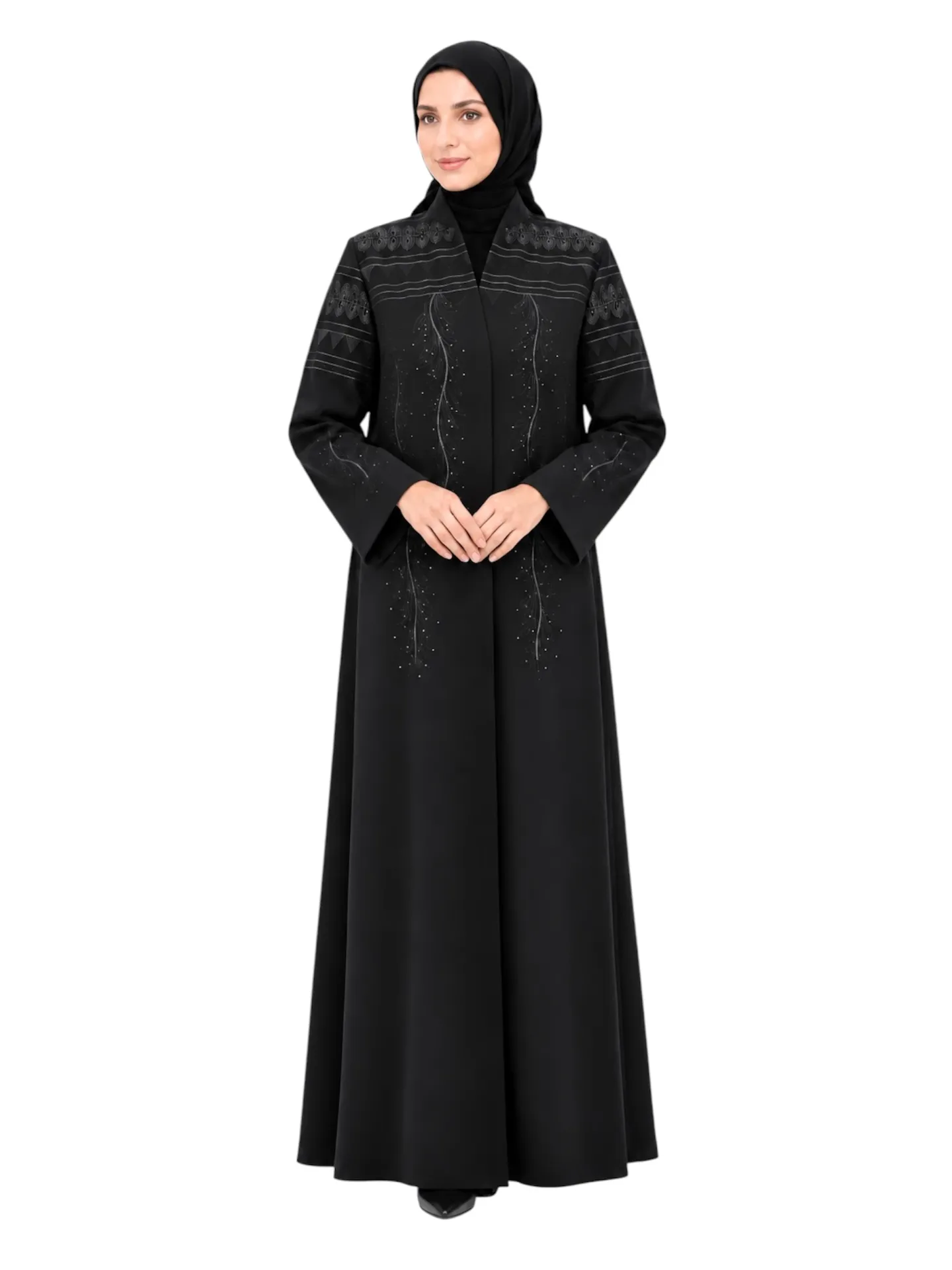 عبايه رواء بليزر تطريز ملكي قماش سيراميك