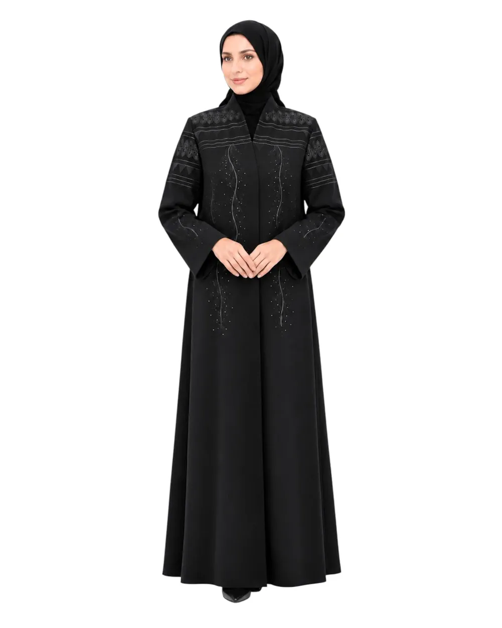 عبايه رواء بليزر تطريز ملكي قماش سيراميك