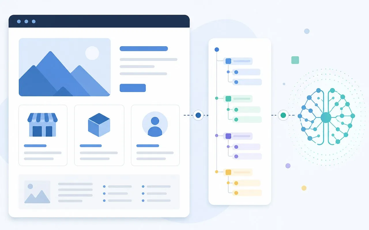 A well organized business website with clear labels and structured data that AI can read cleanly.