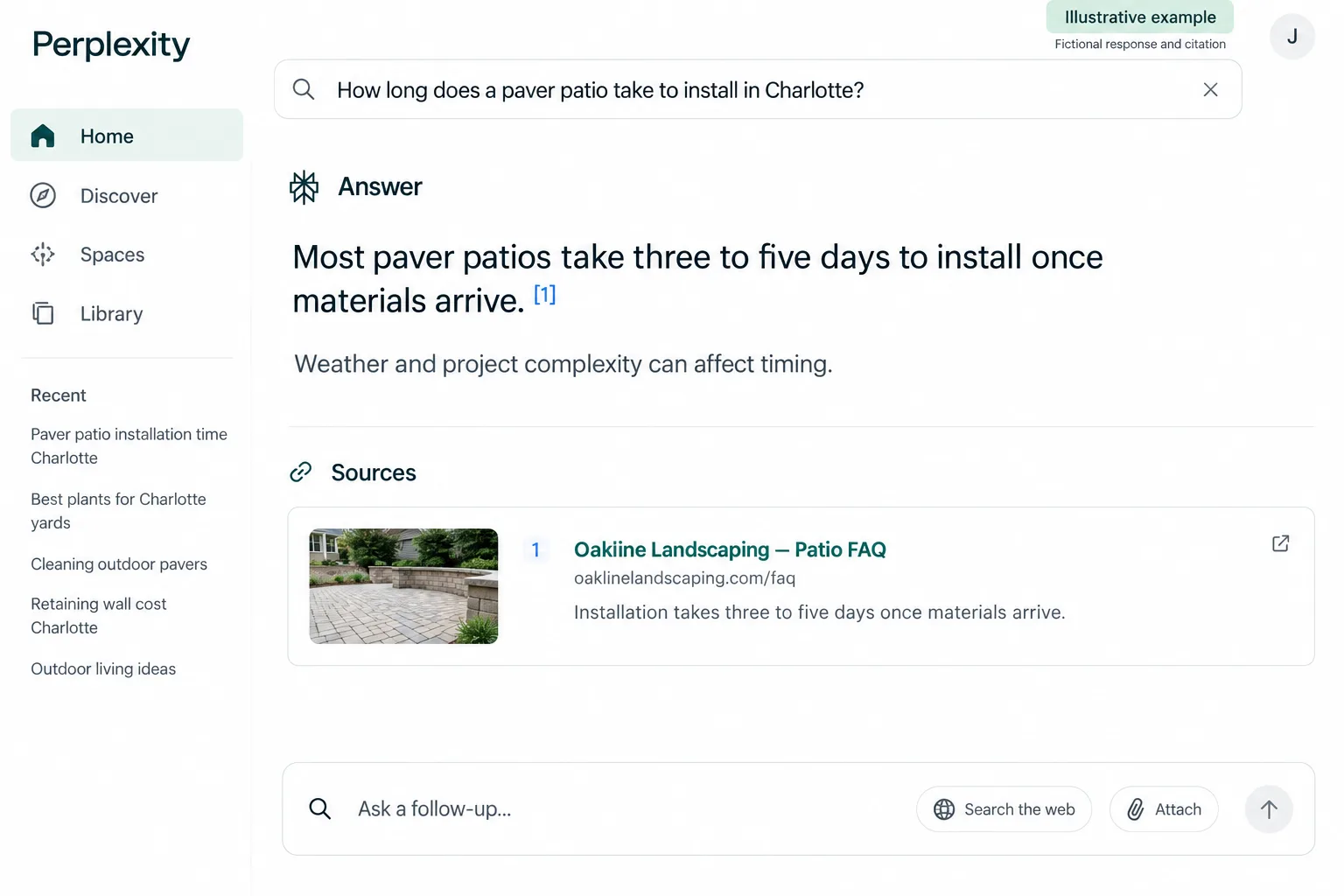 Illustrative example: screenshot of a Perplexity or ChatGPT answer citing the FAQ page