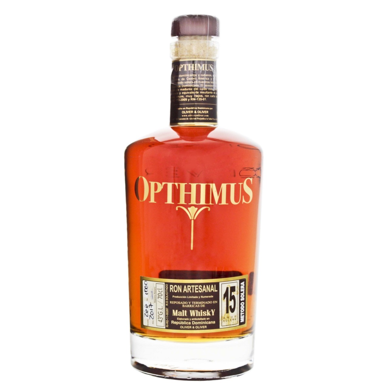Bottle image of Opthimus 15 Años Malt Whisky Finish