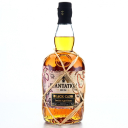 Image of the front of the bottle of the rum Plantation Black Cask Barbados & Peru