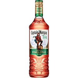 Image of the front of the bottle of the rum Captain Morgan Tiki Mango & Pineapple