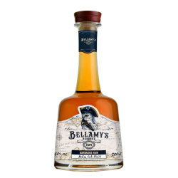 Image of the front of the bottle of the rum Bellamy‘s Reserve Belize Cask Finish