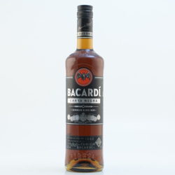 Image of the front of the bottle of the rum Bacardi Black