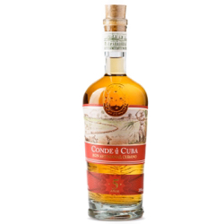 Image of the front of the bottle of the rum 5 Años