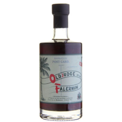 Image of the front of the bottle of the rum Old Judge Falernum