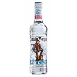 Image of the front of the bottle of the rum Captain Morgan White Rum