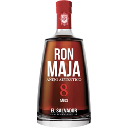 Image of the front of the bottle of the rum Ron Maja 8 Años