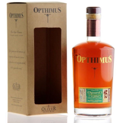 Image of the front of the bottle of the rum Opthimus 15 Años OportO