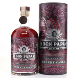 Image of the front of the bottle of the rum Don Papa Sherry Cask
