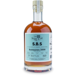 Image of the front of the bottle of the rum S.B.S Barbados