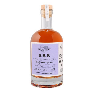 Image of the front of the bottle of the rum S.B.S Guyana 2020 PM