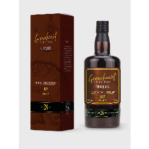 Image of the front of the bottle of the rum Greenheart REV