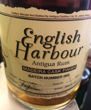 Photo of the rum English Harbour Madeira Finish (Batch Number 003) taken from user cigares 