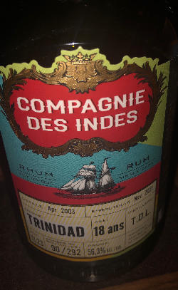 Photo of the rum Trinidad (Bottled for Caksus) taken from user cigares 