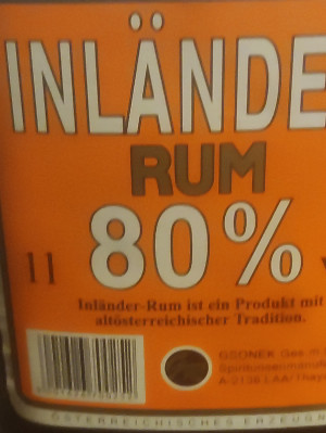 Photo of the rum Inländer Rum 80 taken from user Leslie Haigh