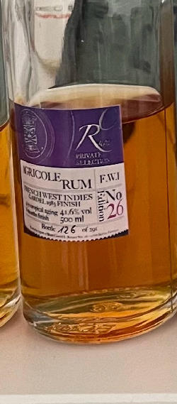 Photo of the rum Rumclub Private Selection Ed. 26 Agricole Rum F.W.I (Ex-Gardel Finish) taken from user Mentalo