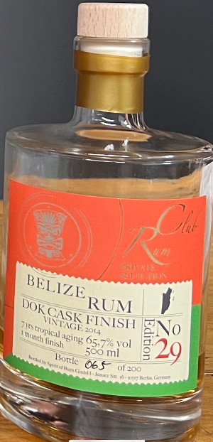 Photo of the rum Rumclub Private Selection Ed. 29 Belize Rum (DOK Cask Finish) taken from user Andi