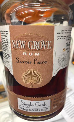 Photo of the rum New Grove Savoir Faire Single Cask (Smuggler) taken from user cigares 