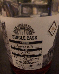 Photo of the rum Australie (Bar 1802) taken from user cigares 