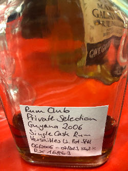 Photo of the rum Rumclub Private Selection Ed. 39 Guyana REV taken from user cigares 