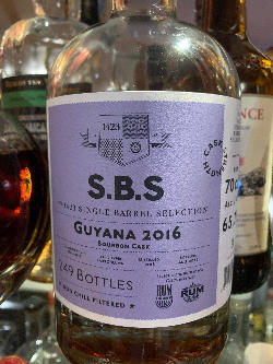 Photo of the rum S.B.S Guyana (Bourbon Cask) taken from user Lukáš Dvořák