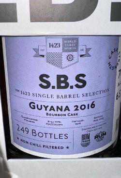 Photo of the rum S.B.S Guyana (Bourbon Cask) taken from user Filip Kalinovský