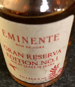 Photo of the rum Eminente Gran Reserva Edition No. 1 taken from user cigares 