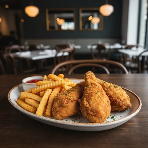 4 Pieces Fried Chicken and French Fries