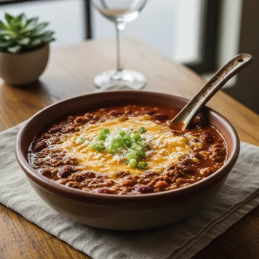 Chili with Cheese and Onion Soup