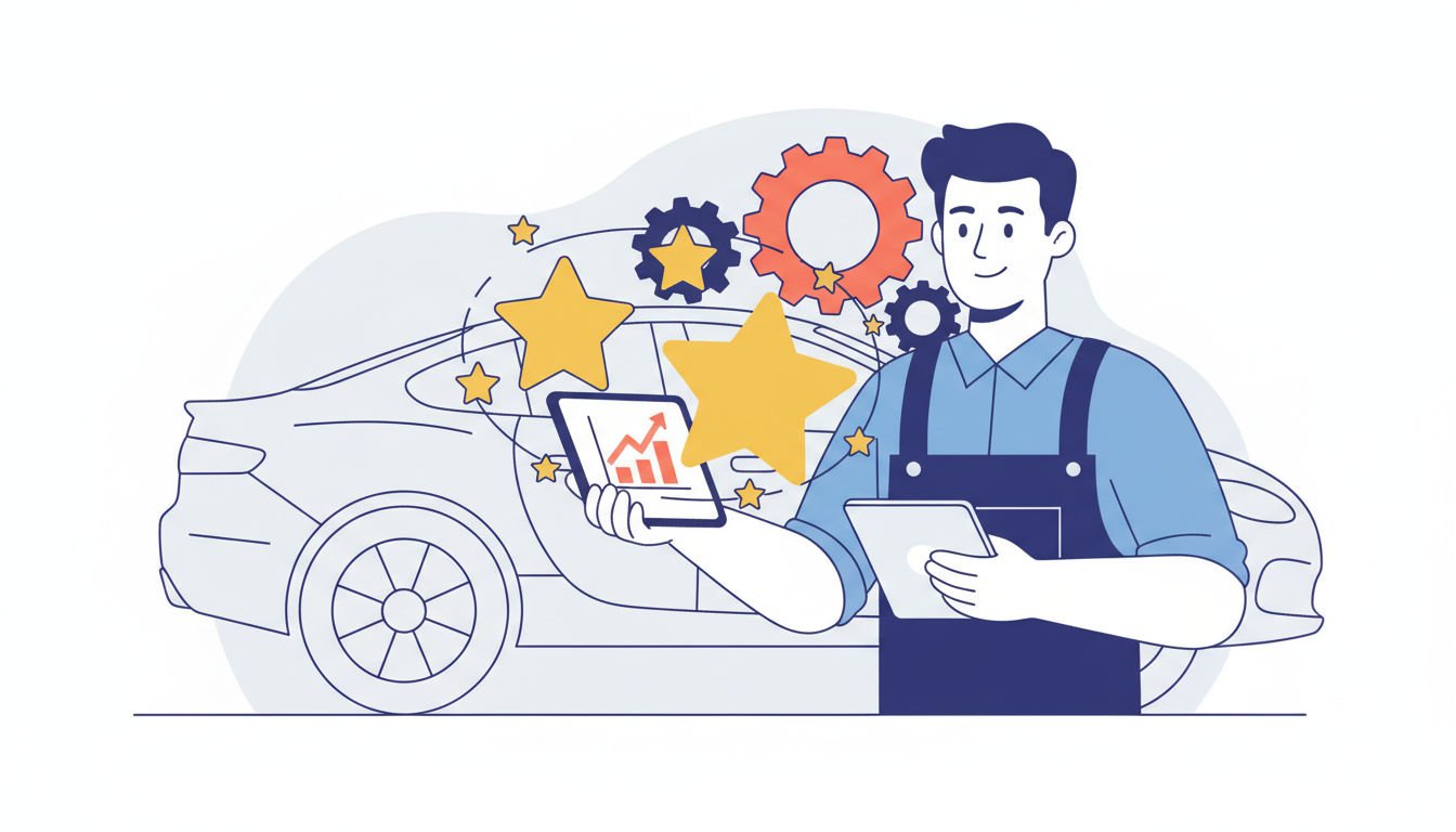 Guide to Automotive Reputation Management for Auto Shops, illustration