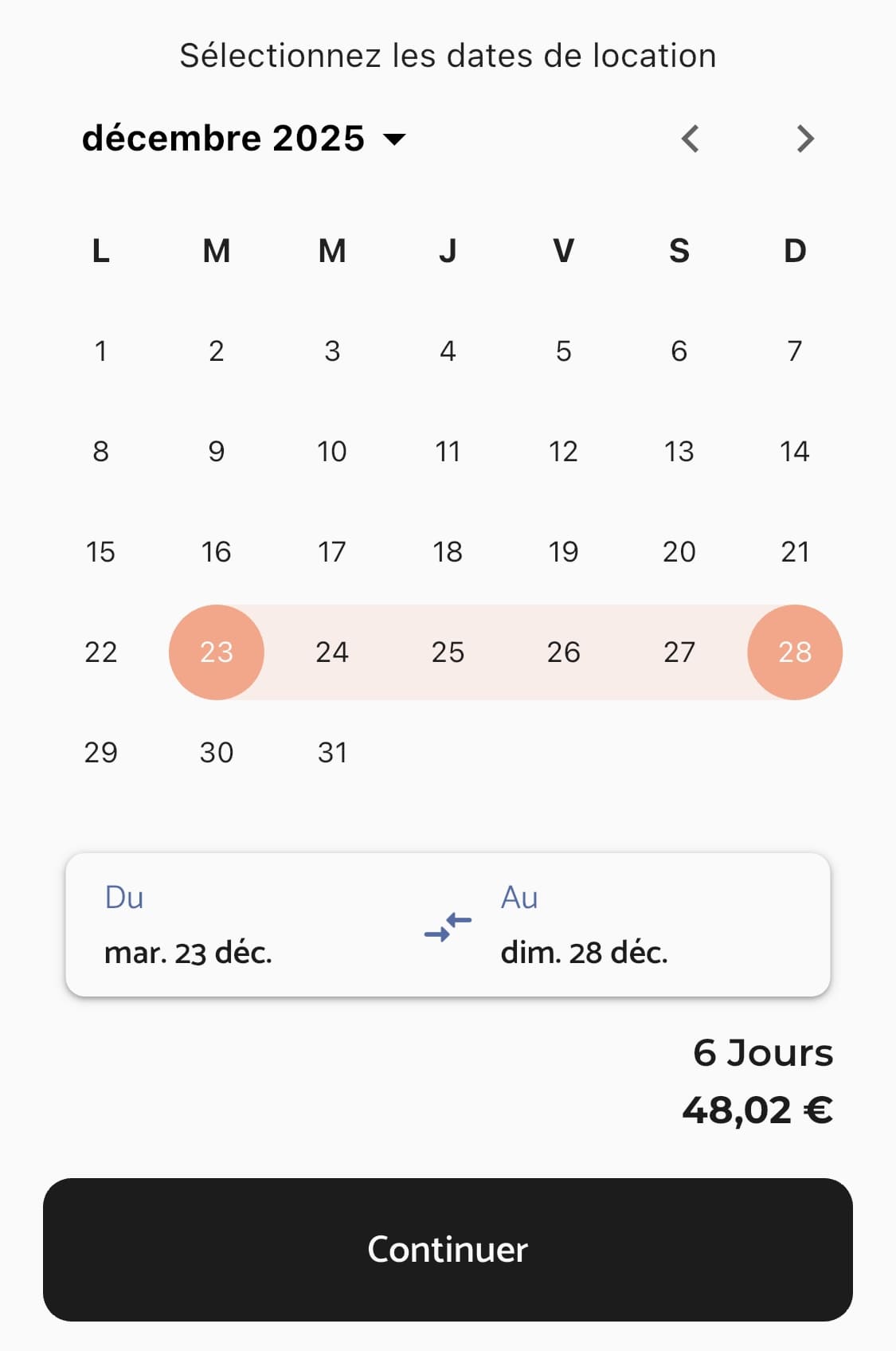 Calendrier de reservation rentwear