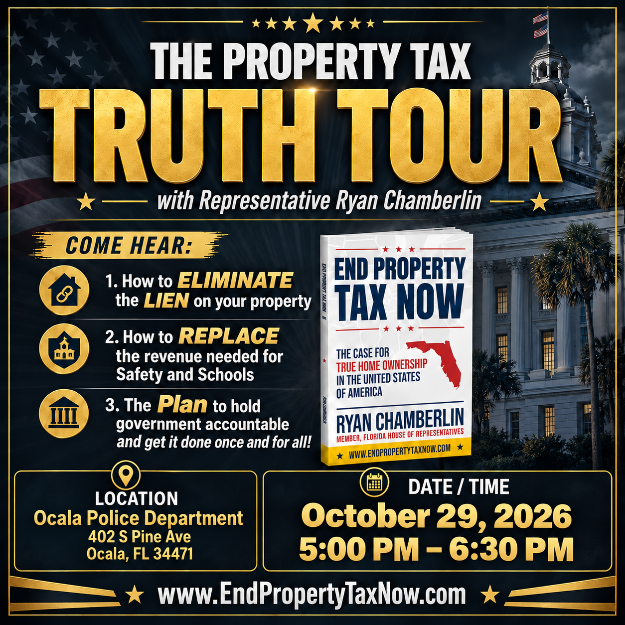 Property Tax Truth Tour: Ocala Police Department, 2026-10-29, 5:00–6:30 PM