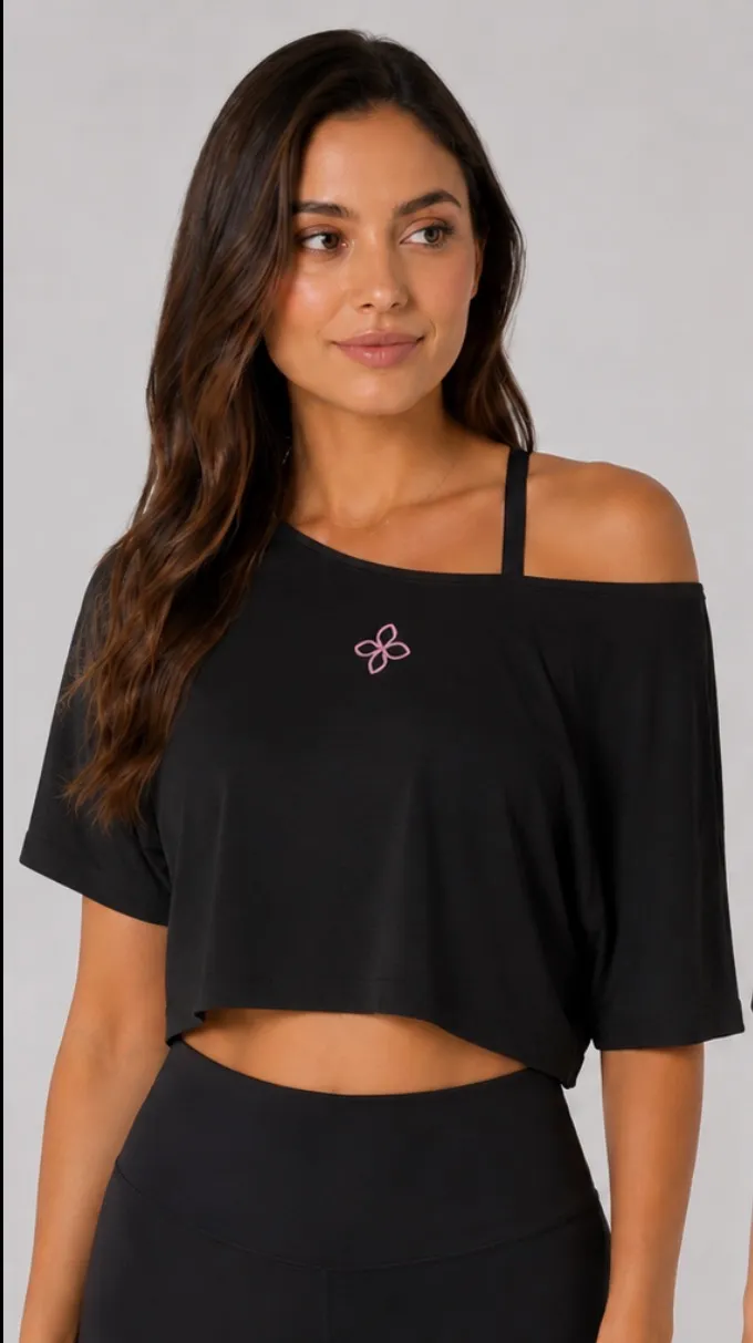RZN Off-Shoulder Crop Tee