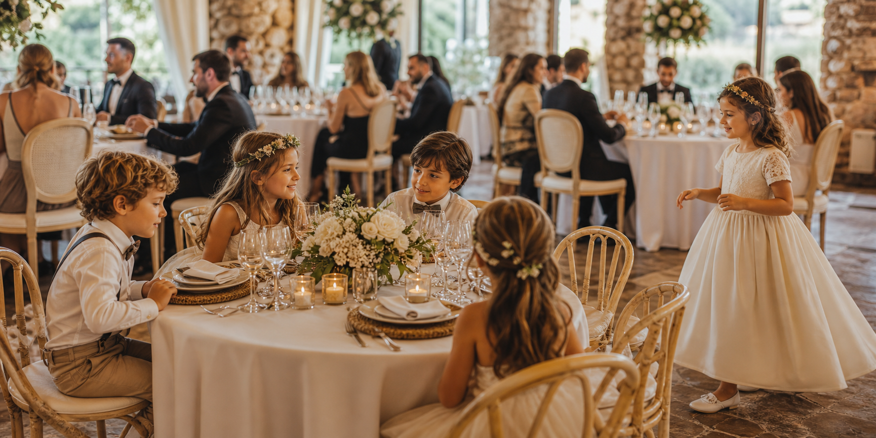 Niños en bodas: cuándo hacer mesa infantil