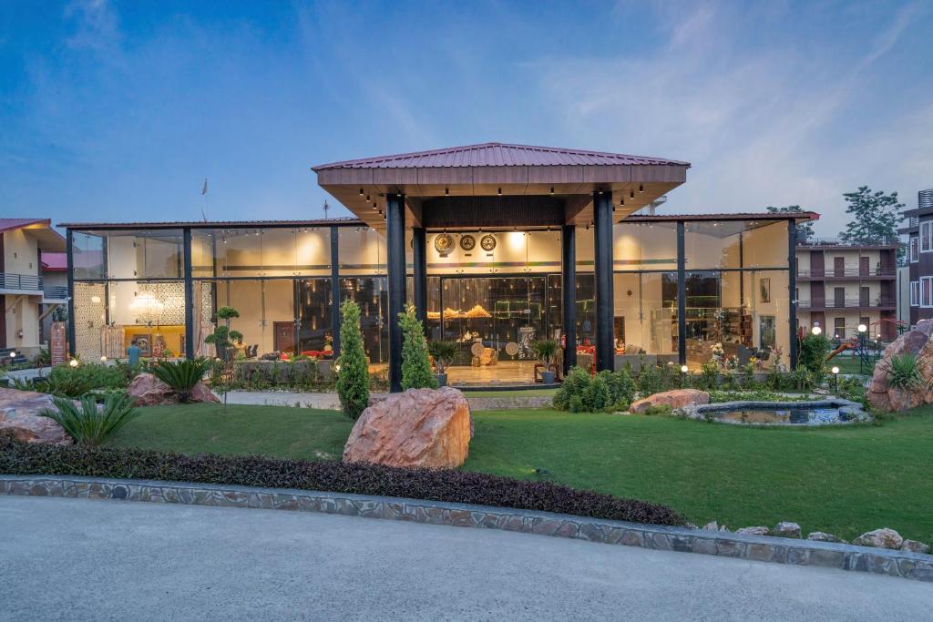 Anantum Gateways Resort Jim Corbett wedding venue with lush green lawns and elegant architecture