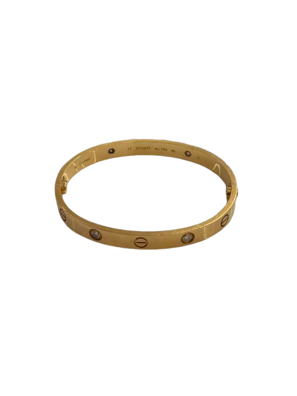 Cartier LOVE Bracelet, Classic Model with 4 diamonds wide version STX577